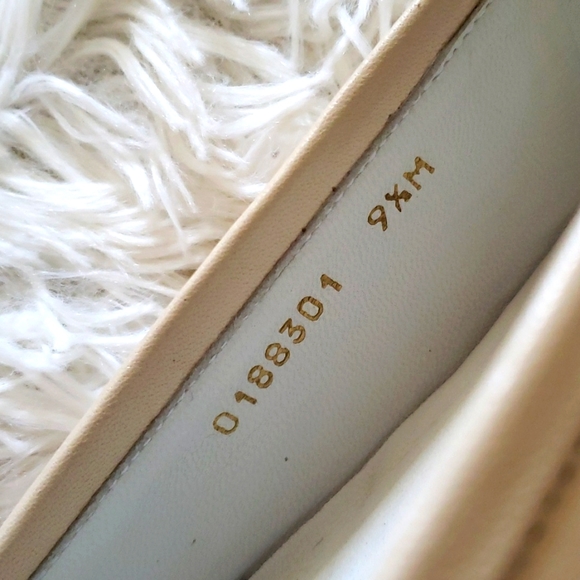 Delman beige/black Leather Cap Toe Ballet Flats Size 9 - Picture 3 of 8